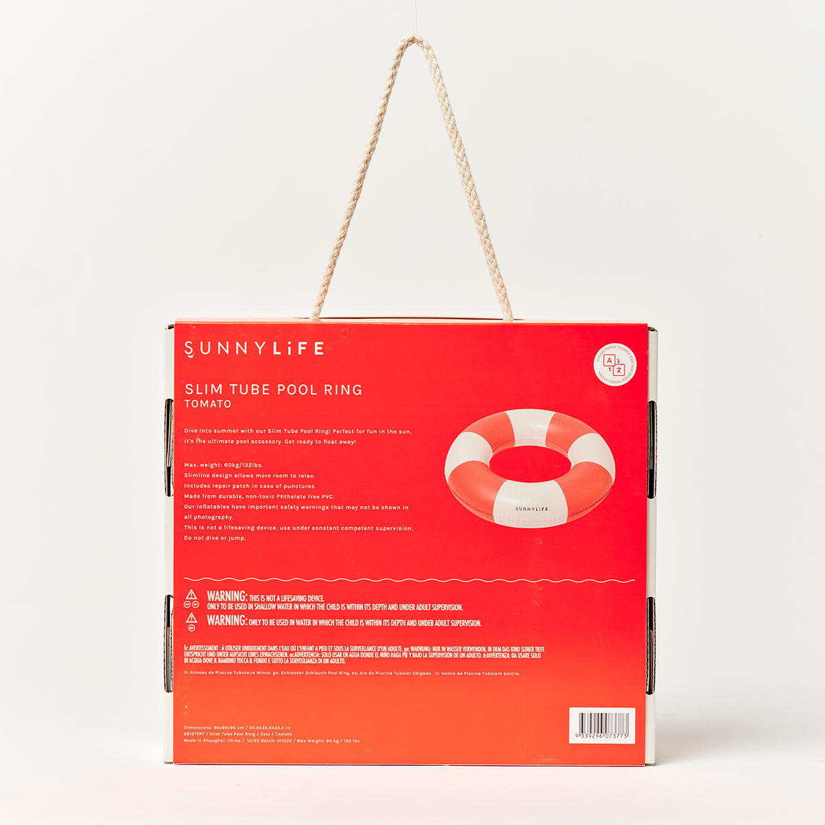 Slim Tube Pool Ring Pool Party Tomato