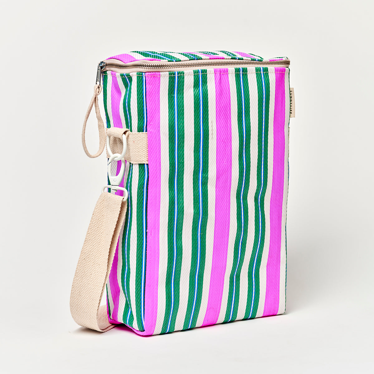 Recycled Nylon Drinks Cooler Bag Seagrass Green Multi