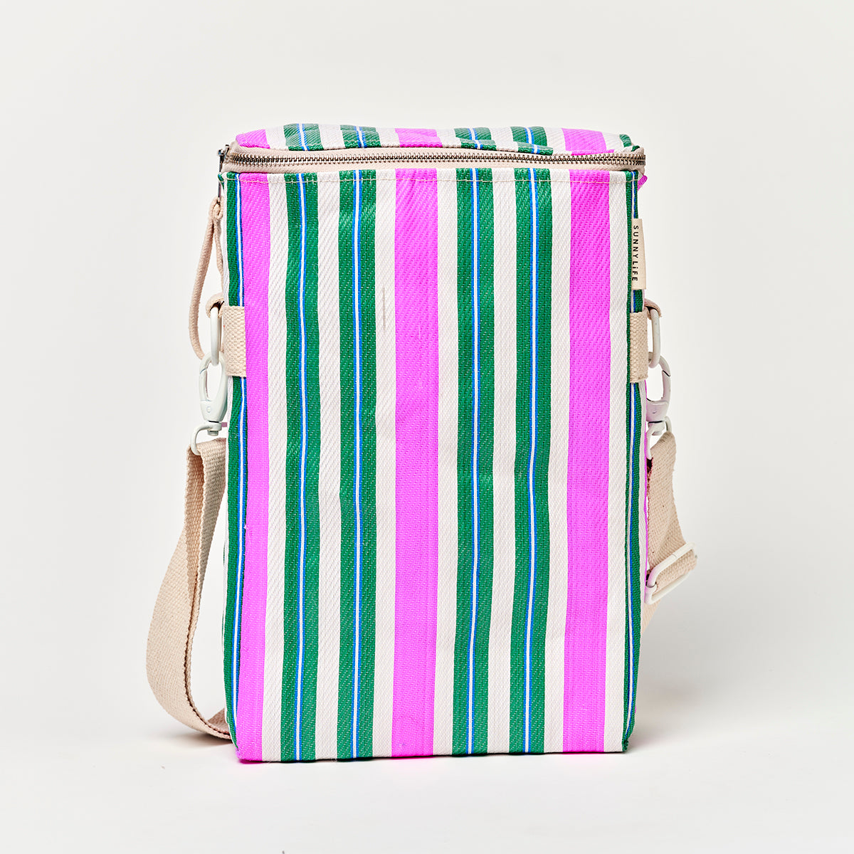 Recycled Nylon Drinks Cooler Bag Seagrass Green Multi
