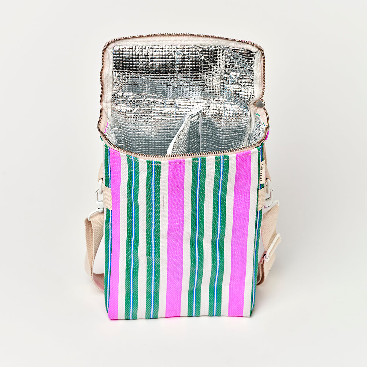 Recycled Nylon Drinks Cooler Bag Seagrass Green Multi