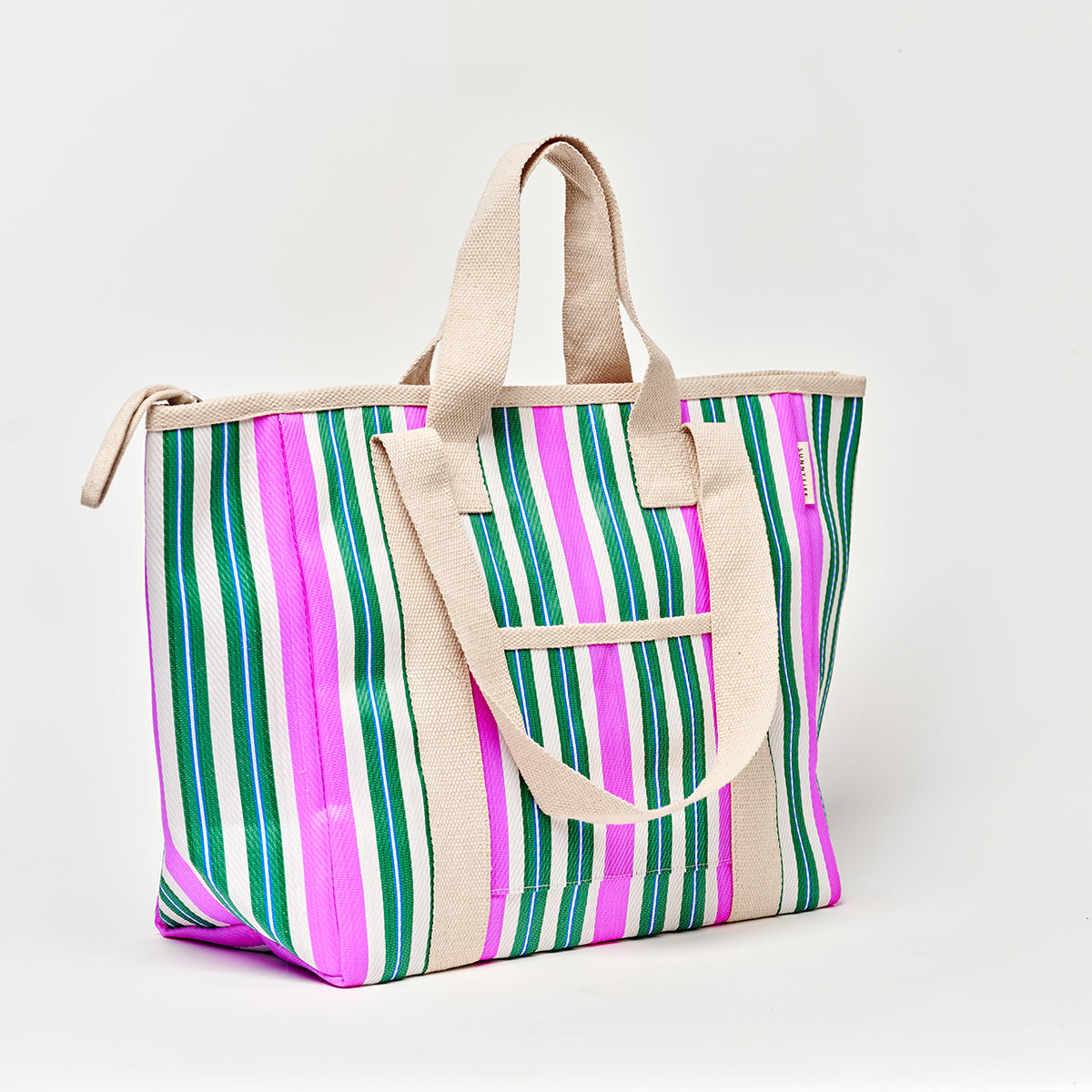 Recycled Nylon Cooler Tote Seagrass Green Multi