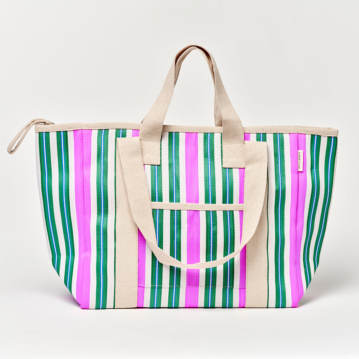 Recycled Nylon Cooler Tote Seagrass Green Multi