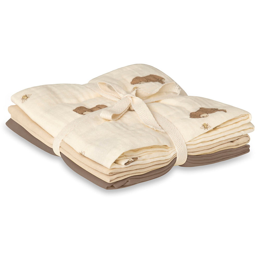 Bora Swaddle Muslin 3er Set Bären und Bienen