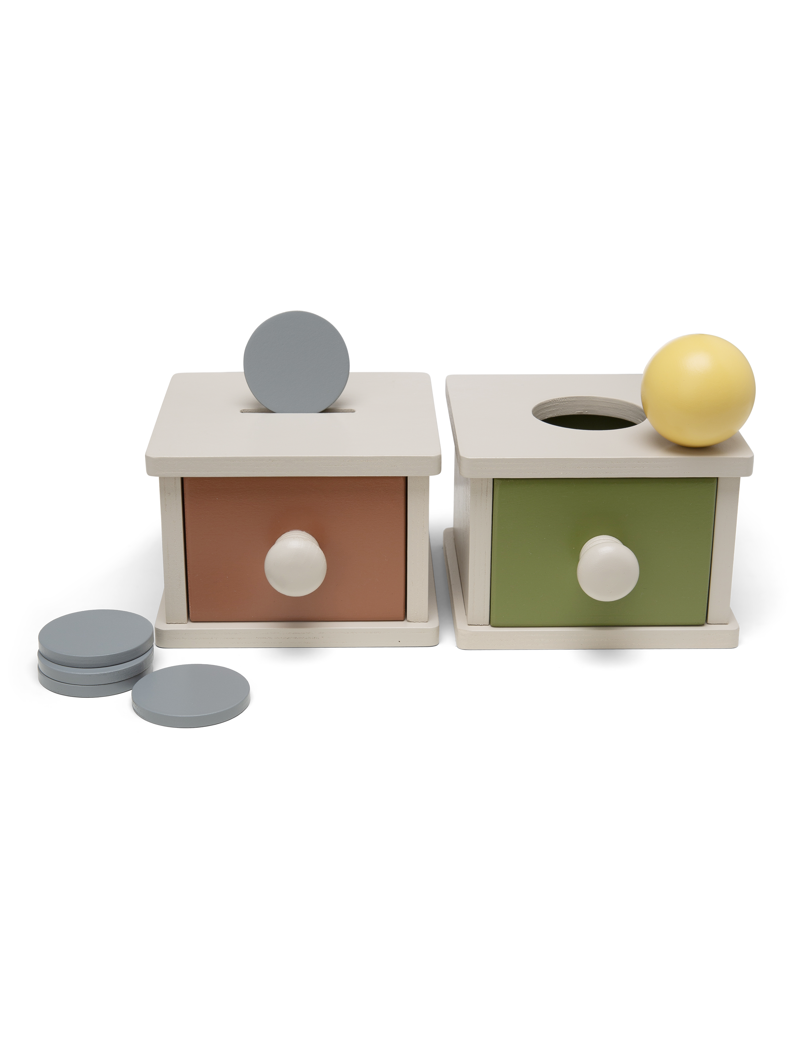 Sortierbox aus Holz 2-er Set