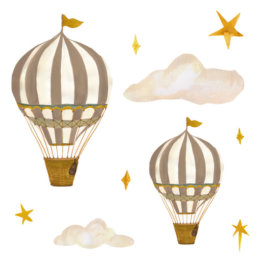 Wandsticker dreamy balloons Braun