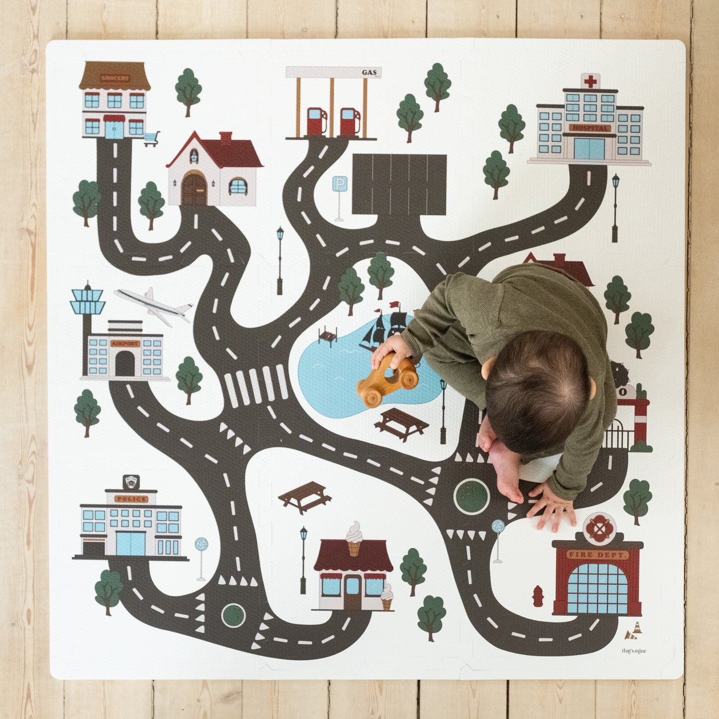 Schaumstoff-Spielmatte quadratisch - Roadtrip