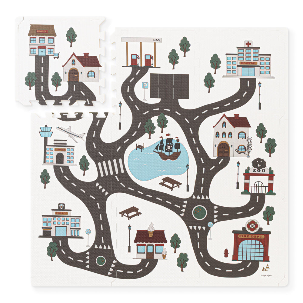 Schaumstoff-Spielmatte quadratisch - Roadtrip